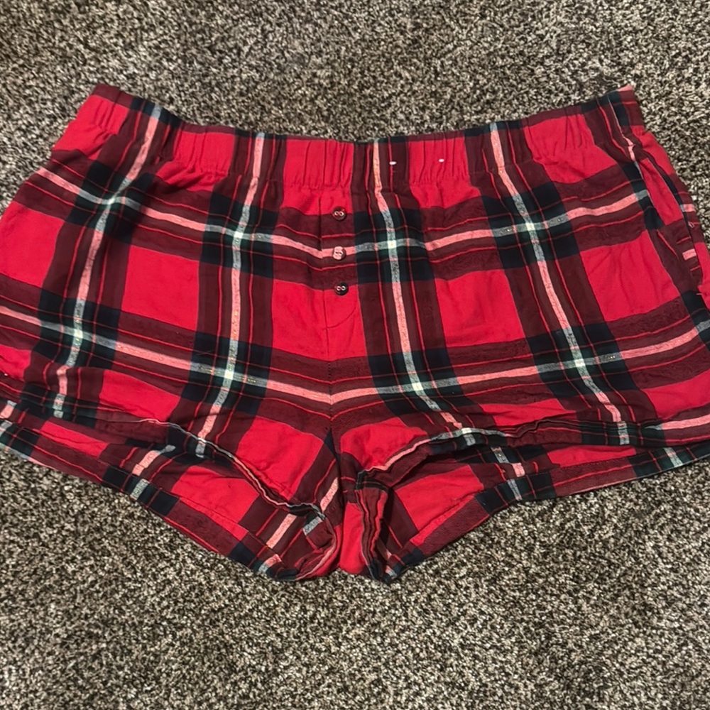 Stars Above Red and Black Plaid Lounge Shorts
